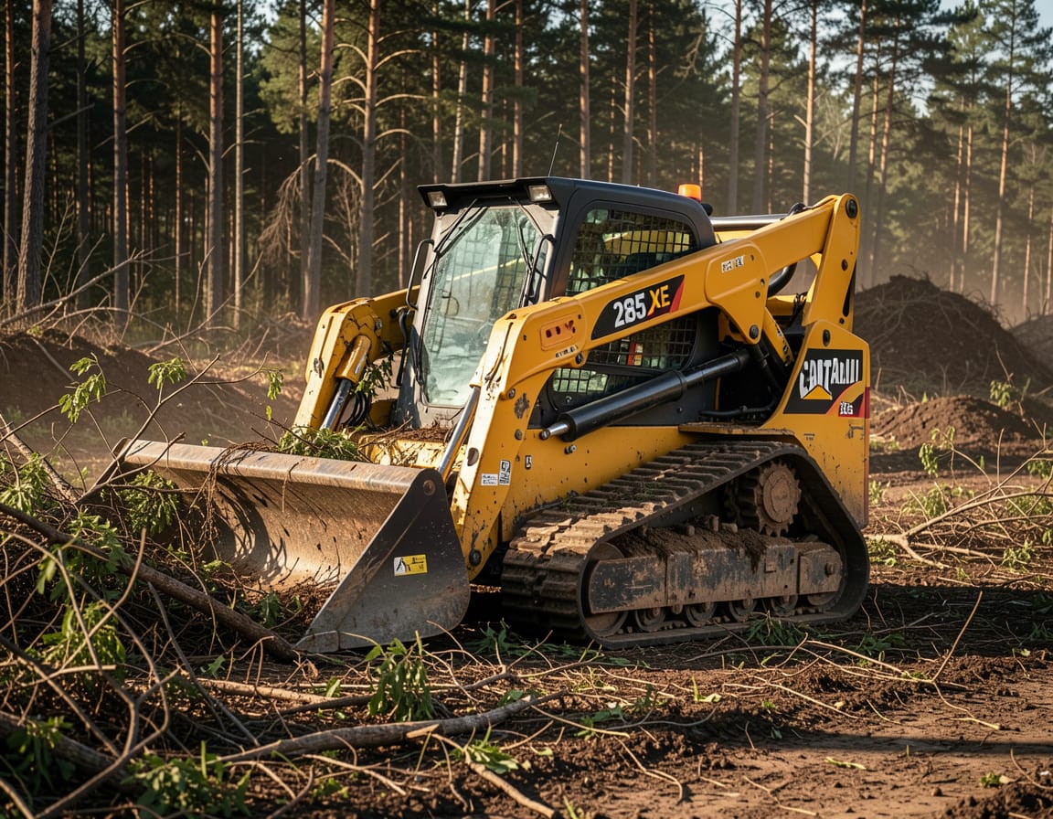 Land clearing crew removing brush and overgrowth from a property site